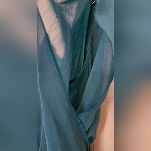 Enfocus Studio Teal and Cream Mini Dress - Picture 4 of 5